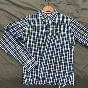 Long sleeved blue checked button down from Jack Spade.